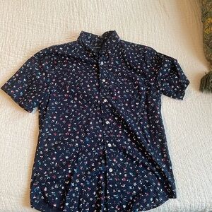 Floral Short Sleeve Button-Up Shirt